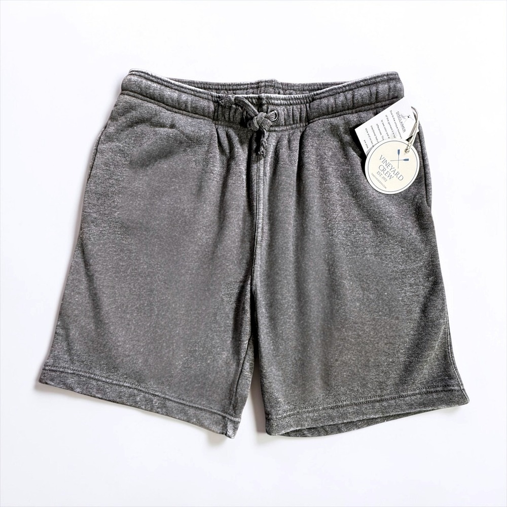 Vineyard Crew Mens Fleece Shorts Gray Acid Wash Drawstring Lounge Size M 5000-M